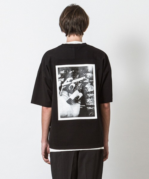 3色 Tシャツ トップス プリント ダメージ ドロップショルダー ♪ SLICK スリック ドロップショルダー プリントTシャツ 5155708 t