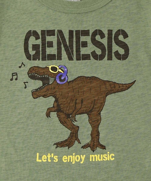 DILASH（ディラッシュ）の「ティラノサウルスTシャツ（Tシャツ/カットソー・キッズ・カーキ/ベージュ・130/120/110/100/150/140/80）」の6枚目の写真