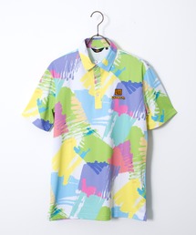 Loudmouth（ラウドマウス）の「LOUDMOUTH/ラウドマウス ゴルフウェア ブランド ロゴ刺繍 総柄 吸汗速乾 UVカット 半袖 ポロシャツ（ポロシャツ・メンズ）」