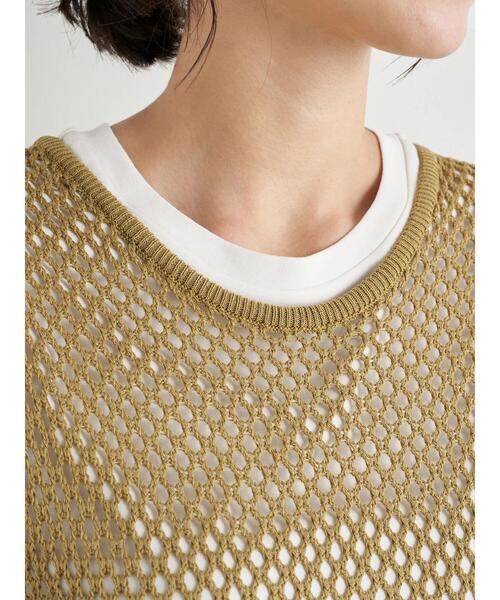 earth music&ecology(アースミュージックアンドエコロジー)の「メッシュニットロングワンピース *(ワンピース・レディース・その他8/カーキ/ベージュ・FREE)」の13枚目の写真