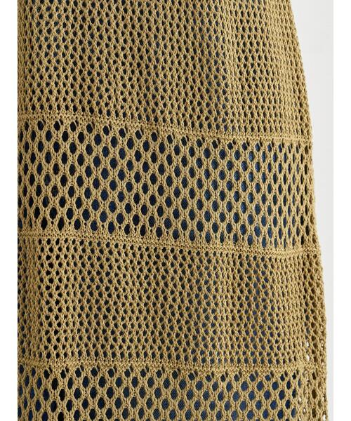 earth music&ecology(アースミュージックアンドエコロジー)の「メッシュニットロングワンピース *(ワンピース・レディース・その他8/カーキ/ベージュ・FREE)」の17枚目の写真