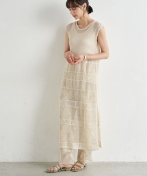 earth music&ecology | メッシュニットロングワンピース　＊(ワンピース)
