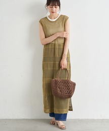 earth music&ecology | メッシュニットロングワンピース　＊(ワンピース)