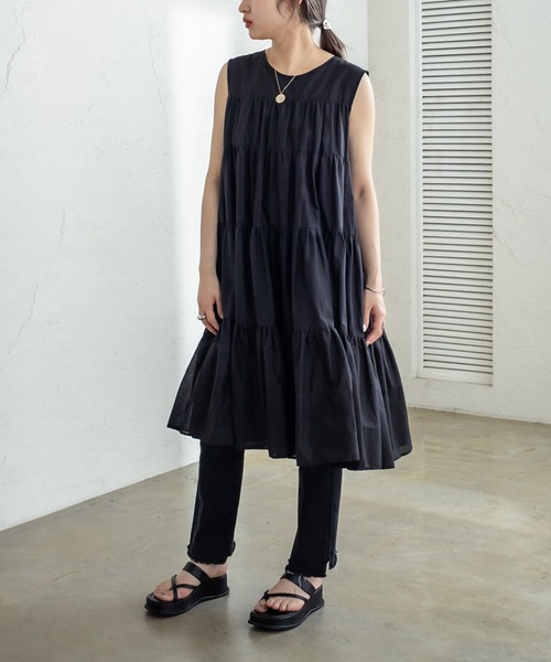 mystic(ミスティック)の「ティアードワンピース(ワンピース・レディース・オフホワイト/グリーン/ブラック・FREE)」の1枚目の写真