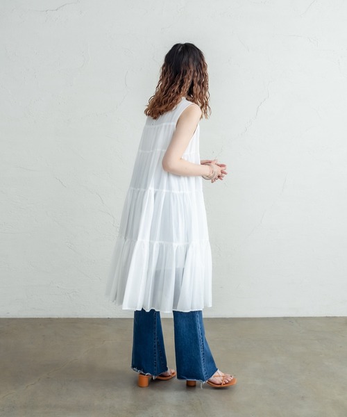 mystic(ミスティック)の「ティアードワンピース(ワンピース・レディース・オフホワイト/グリーン/ブラック・FREE)」の8枚目の写真