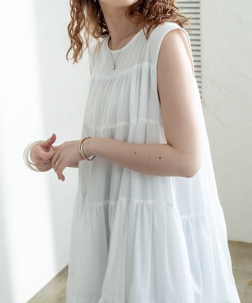 mystic(ミスティック)の「ティアードワンピース(ワンピース・レディース・オフホワイト/グリーン/ブラック・FREE)」の12枚目の写真