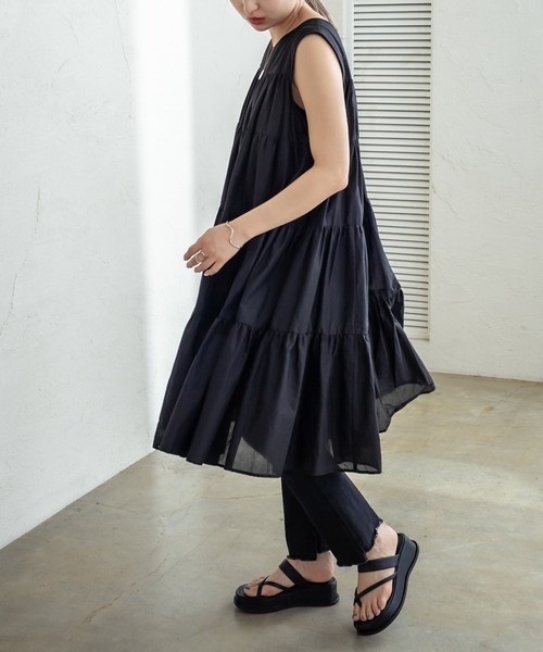 mystic(ミスティック)の「ティアードワンピース(ワンピース・レディース・オフホワイト/グリーン/ブラック・FREE)」の5枚目の写真