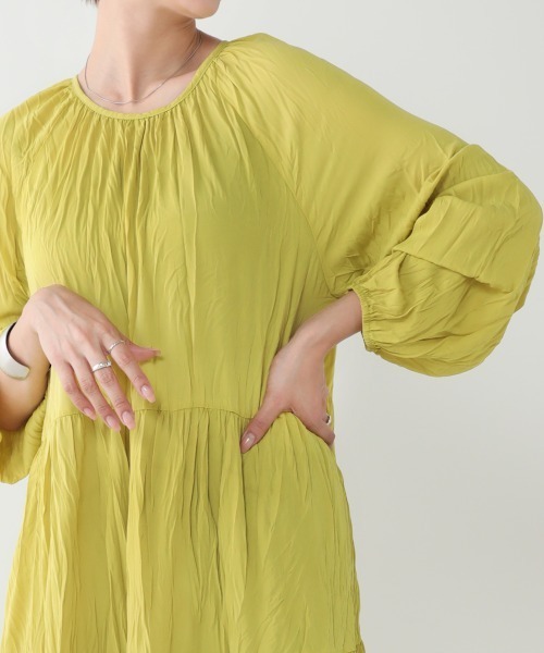 Bou Jeloud（ブージュルード）の「【WEB限定】イージーケア◆ワッシャーワンピース（ワンピース・レディース・ベージュ/ブラウン/ブラック/ブルー/イエロー・FREE）」の18枚目の写真