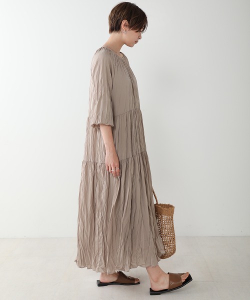 Bou Jeloud（ブージュルード）の「【WEB限定】イージーケア◆ワッシャーワンピース（ワンピース・レディース・ベージュ/ブラウン/ブラック/ブルー/イエロー・FREE）」の9枚目の写真