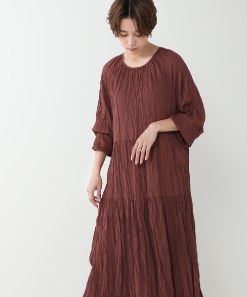 Bou Jeloud（ブージュルード）の「【WEB限定】イージーケア◆ワッシャーワンピース（ワンピース・レディース・ベージュ/ブラウン/ブラック/ブルー/イエロー・FREE）」の14枚目の写真