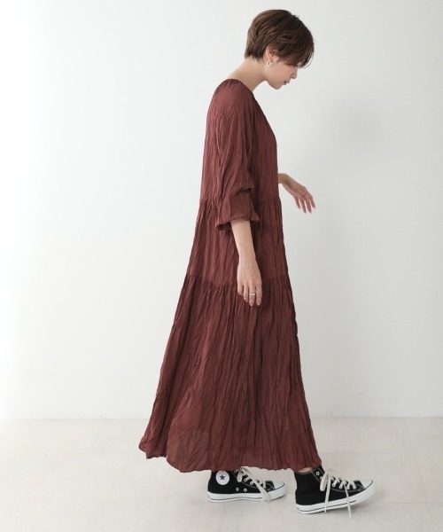 Bou Jeloud（ブージュルード）の「【WEB限定】イージーケア◆ワッシャーワンピース（ワンピース・レディース・ベージュ/ブラウン/ブラック/ブルー/イエロー・FREE）」の15枚目の写真