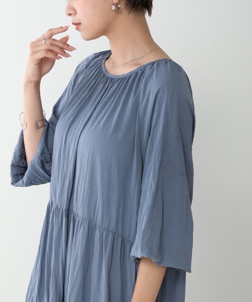 Bou Jeloud（ブージュルード）の「【WEB限定】イージーケア◆ワッシャーワンピース（ワンピース・レディース・ベージュ/ブラウン/ブラック/ブルー/イエロー・FREE）」の10枚目の写真