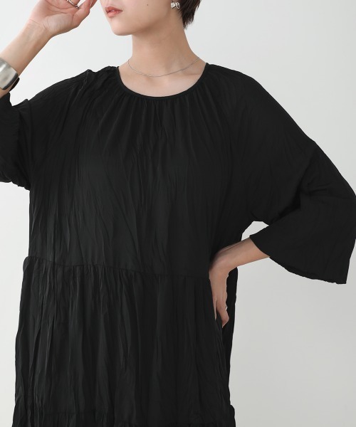 Bou Jeloud（ブージュルード）の「【WEB限定】イージーケア◆ワッシャーワンピース（ワンピース・レディース・ベージュ/ブラウン/ブラック/ブルー/イエロー・FREE）」の20枚目の写真