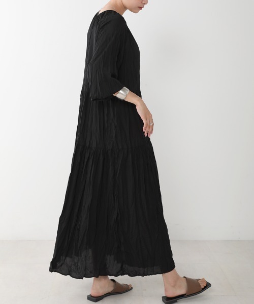 Bou Jeloud（ブージュルード）の「【WEB限定】イージーケア◆ワッシャーワンピース（ワンピース・レディース・ベージュ/ブラウン/ブラック/ブルー/イエロー・FREE）」の21枚目の写真