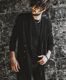 【NO ID.】Shawl Collar Switching Double Breasted Gown / ショール カラー 切替 ダブル ブレスト ガウン