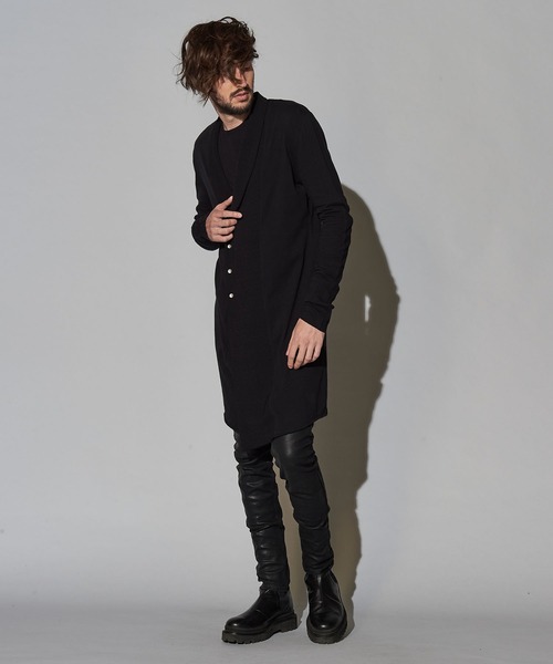 NO ID.(ノーアイディ)の「【NO ID.】Shawl Collar Switching Double Breasted Gown / ショール カラー 切替 ダブル ブレスト ガウン(カーディガン/ボレロ・メンズ・カーキ/ブラック・1/2)」の11枚目の写真