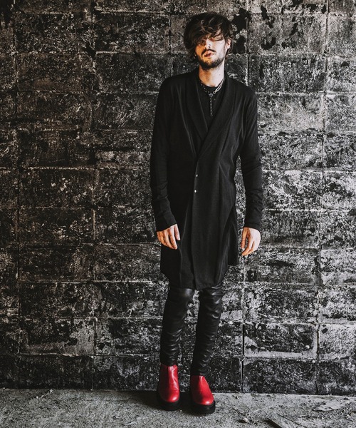 NO ID.(ノーアイディ)の「【NO ID.】Shawl Collar Switching Double Breasted Gown / ショール カラー 切替 ダブル ブレスト ガウン(カーディガン/ボレロ・メンズ・カーキ/ブラック・1/2)」の18枚目の写真