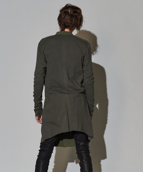 NO ID.(ノーアイディ)の「【NO ID.】Shawl Collar Switching Double Breasted Gown / ショール カラー 切替 ダブル ブレスト ガウン(カーディガン/ボレロ・メンズ・カーキ/ブラック・1/2)」の22枚目の写真