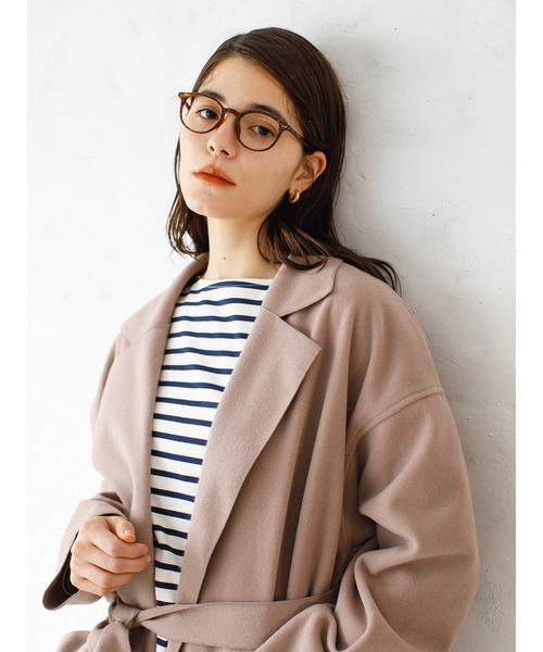 koe（コエ）の「サイドスリットビックロングコート＊（チェスターコート・レディース・ブラック/ブルー/モカ/ベージュ/アイボリー・M/L）」の11枚目の写真