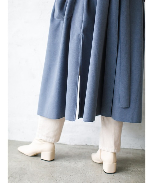 koe（コエ）の「サイドスリットビックロングコート＊（チェスターコート・レディース・ブラック/ブルー/モカ/ベージュ/アイボリー・M/L）」の15枚目の写真