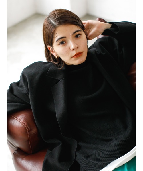 koe（コエ）の「サイドスリットビックロングコート＊（チェスターコート・レディース・ブラック/ブルー/モカ/ベージュ/アイボリー・M/L）」の20枚目の写真