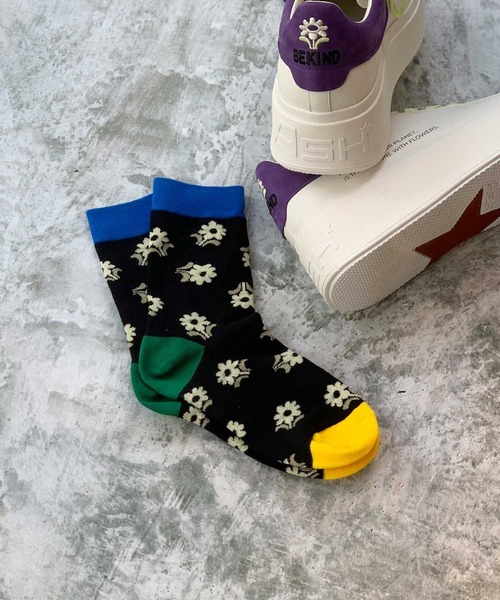 ASH（アッシュ）の「【SOCK11】フラワー柄ソックス（ソックス/靴下・レディース・ブラック・ONE SIZE）」の7枚目の写真