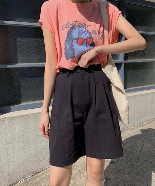 urge：（アージコロン ）の「【URGE：】 コットン ハーフパンツ（その他パンツ・レディース・ベージュ/ブラック/オレンジ・S/M/L）」の2枚目の写真