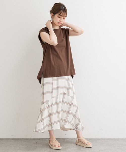 natural couture（ナチュラルクチュール）の「【WEB限定】ハギデザインマーメイドスカート（スカート・レディース・ベージュ/グリーン/ピンク/チェック・FREE）」の19枚目の写真