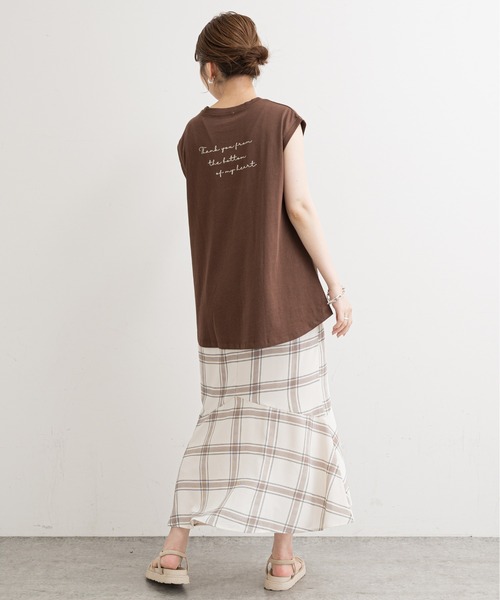 natural couture（ナチュラルクチュール）の「【WEB限定】ハギデザインマーメイドスカート（スカート・レディース・ベージュ/グリーン/ピンク/チェック・FREE）」の20枚目の写真