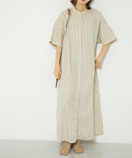 KBF（ケイビーエフ）の「マルチパターンストライプシャツワンピース（ワンピース・レディース・ネイビー/グリーン/アイボリー・ONE）」の9枚目の写真