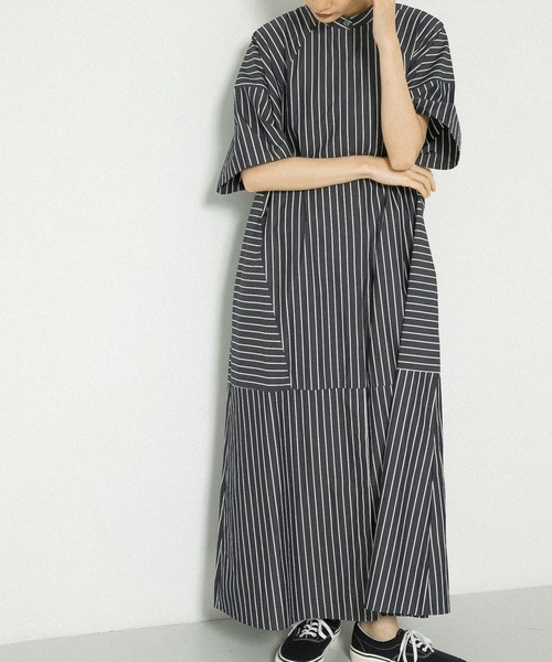 KBF（ケイビーエフ）の「マルチパターンストライプシャツワンピース（ワンピース・レディース・ネイビー/グリーン/アイボリー・ONE）」の11枚目の写真