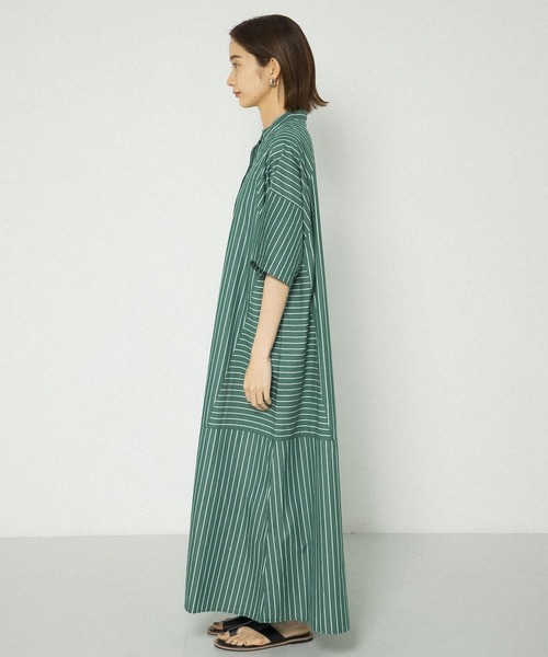 KBF（ケイビーエフ）の「マルチパターンストライプシャツワンピース（ワンピース・レディース・ネイビー/グリーン/アイボリー・ONE）」の15枚目の写真