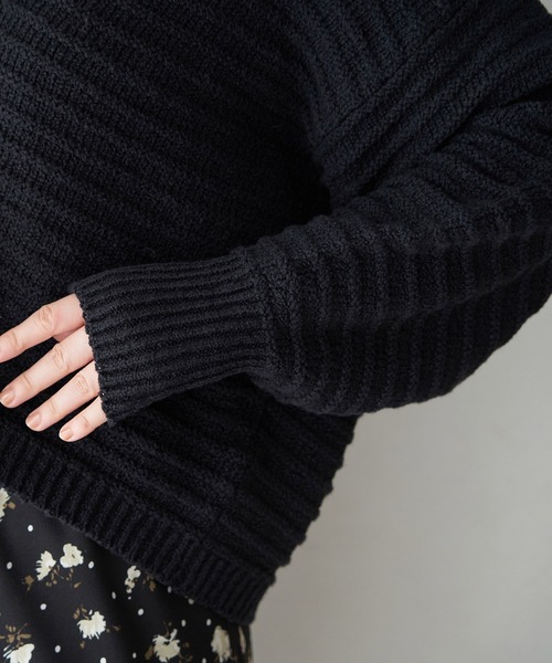 ROPE' PICNIC（ロペピクニック）の「リリーヤーンショート丈ニットカーディガン（カーディガン/ボレロ・レディース・ブラック/ホワイト/ベージュ/グリーン・38）」の20枚目の写真