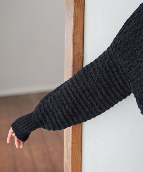 ROPE' PICNIC（ロペピクニック）の「リリーヤーンショート丈ニットカーディガン（カーディガン/ボレロ・レディース・ブラック/ホワイト/ベージュ/グリーン・38）」の18枚目の写真