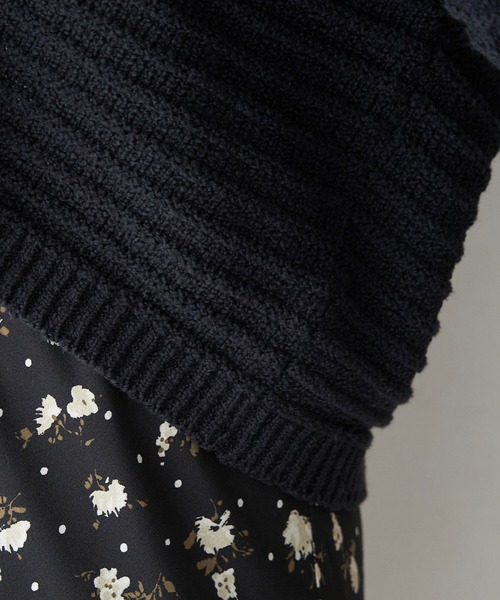 ROPE' PICNIC（ロペピクニック）の「リリーヤーンショート丈ニットカーディガン（カーディガン/ボレロ・レディース・ブラック/ホワイト/ベージュ/グリーン・38）」の5枚目の写真