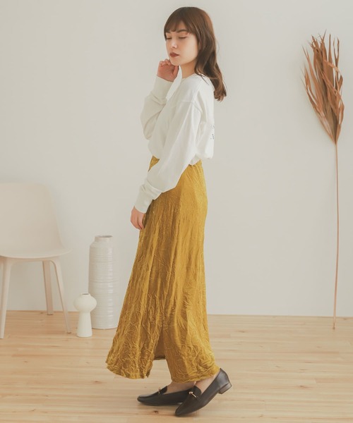 SENSE OF PLACE by URBAN RESEARCH(センスオブプレイスバイアーバンリサーチ)の「クラッシュベロアロングスカート(スカート・レディース・ブラウン/ベージュ/マスタード・ONE)」の10枚目の写真