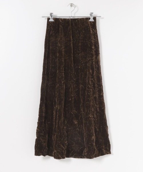 SENSE OF PLACE by URBAN RESEARCH(センスオブプレイスバイアーバンリサーチ)の「クラッシュベロアロングスカート(スカート・レディース・ブラウン/ベージュ/マスタード・ONE)」の13枚目の写真