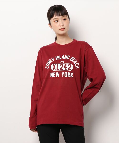 SLOBE IENA（スローブイエナ）の「【Champion / チャンピオン】 ロゴカットソー【洗濯機洗い可】◆（Tシャツ/カットソー・レディース・ホワイト/ブラウン/レッド・FREE）」の16枚目の写真