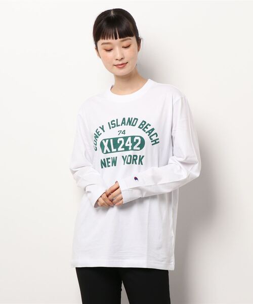 SLOBE IENA（スローブイエナ）の「【Champion / チャンピオン】 ロゴカットソー【洗濯機洗い可】◆（Tシャツ/カットソー・レディース・ホワイト/ブラウン/レッド・FREE）」の17枚目の写真
