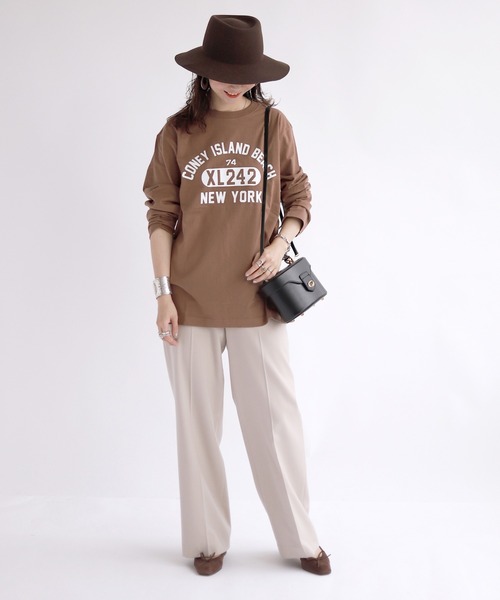SLOBE IENA（スローブイエナ）の「【Champion / チャンピオン】 ロゴカットソー【洗濯機洗い可】◆（Tシャツ/カットソー・レディース・ホワイト/ブラウン/レッド・FREE）」の21枚目の写真