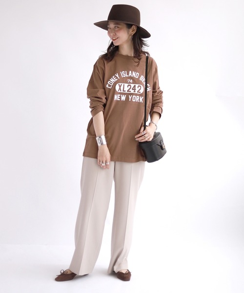 SLOBE IENA（スローブイエナ）の「【Champion / チャンピオン】 ロゴカットソー【洗濯機洗い可】◆（Tシャツ/カットソー・レディース・ホワイト/ブラウン/レッド・FREE）」の22枚目の写真