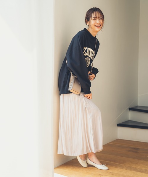 GLOBAL WORK（グローバルワーク）の「サラサラサテンフレアスカート/959748（スカート・レディース・チャコールグレー/その他/ダークグレー/グレー系その他/グリーン系その他6・FREE）」の10枚目の写真