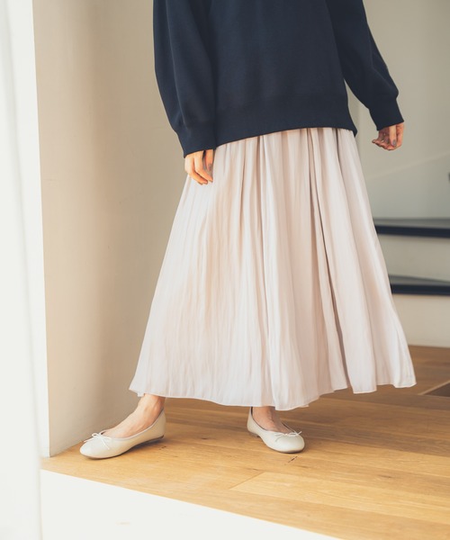 GLOBAL WORK（グローバルワーク）の「サラサラサテンフレアスカート/959748（スカート・レディース・チャコールグレー/その他/ダークグレー/グレー系その他/グリーン系その他6・FREE）」の13枚目の写真