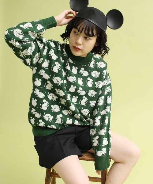 didizizi(ディディジジ)の「ネズミポーズPO(ニット/セーター・レディース・ピンク/グリーン・FREE)」の13枚目の写真