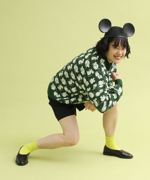 didizizi(ディディジジ)の「ネズミポーズPO(ニット/セーター・レディース・ピンク/グリーン・FREE)」の3枚目の写真