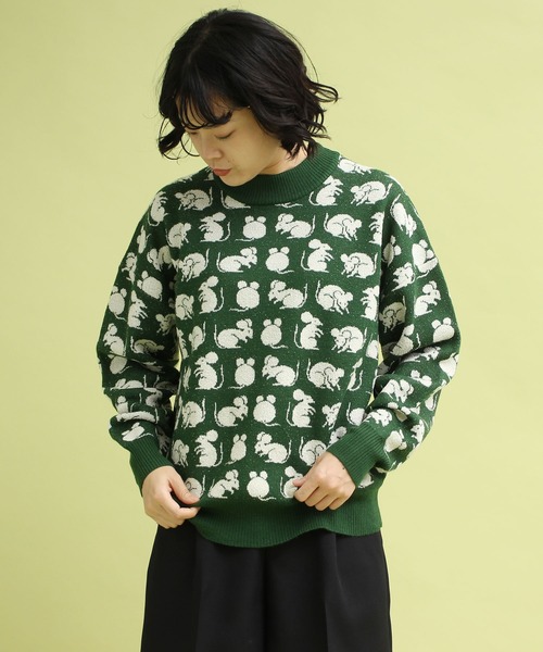 didizizi(ディディジジ)の「ネズミポーズPO(ニット/セーター・レディース・ピンク/グリーン・FREE)」の15枚目の写真