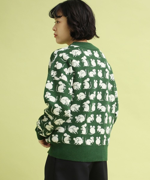 didizizi(ディディジジ)の「ネズミポーズPO(ニット/セーター・レディース・ピンク/グリーン・FREE)」の5枚目の写真
