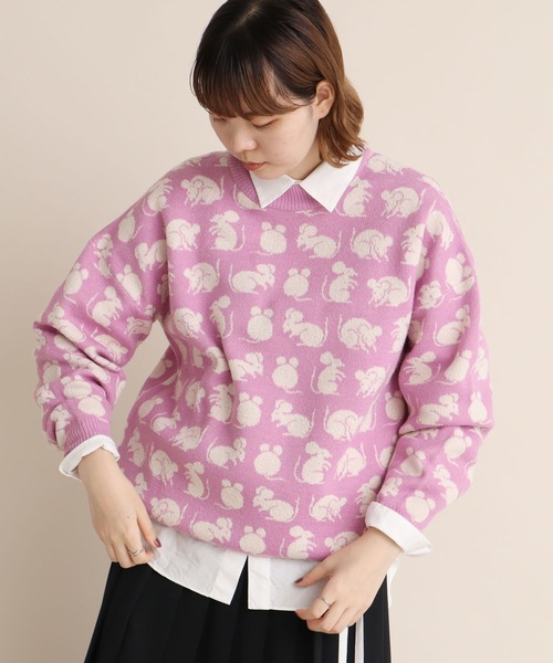 didizizi(ディディジジ)の「ネズミポーズPO(ニット/セーター・レディース・ピンク/グリーン・FREE)」の21枚目の写真