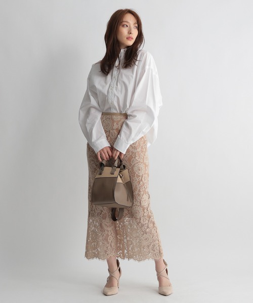 Andemiu（アンデミュウ）の「ペンシルレーススカート217169（スカート・レディース・ブラウン/ベージュ/ブルー・S/M）」の8枚目の写真
