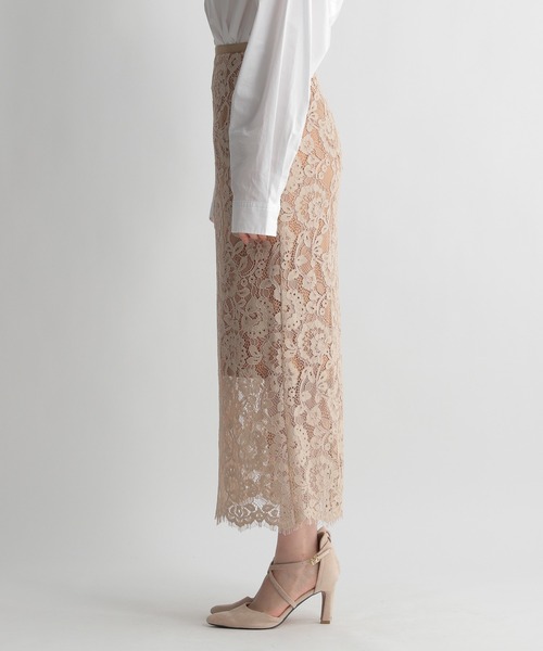 Andemiu（アンデミュウ）の「ペンシルレーススカート217169（スカート・レディース・ブラウン/ベージュ/ブルー・S/M）」の15枚目の写真